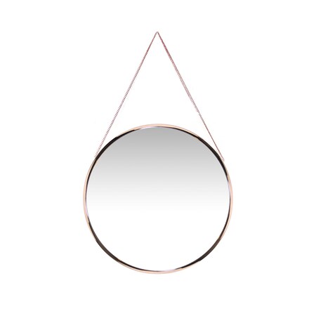 Infinity Instruments Franc Rose Gold Mirror - 22" Round Rose Gold Frame and Metal Chain 15462RG